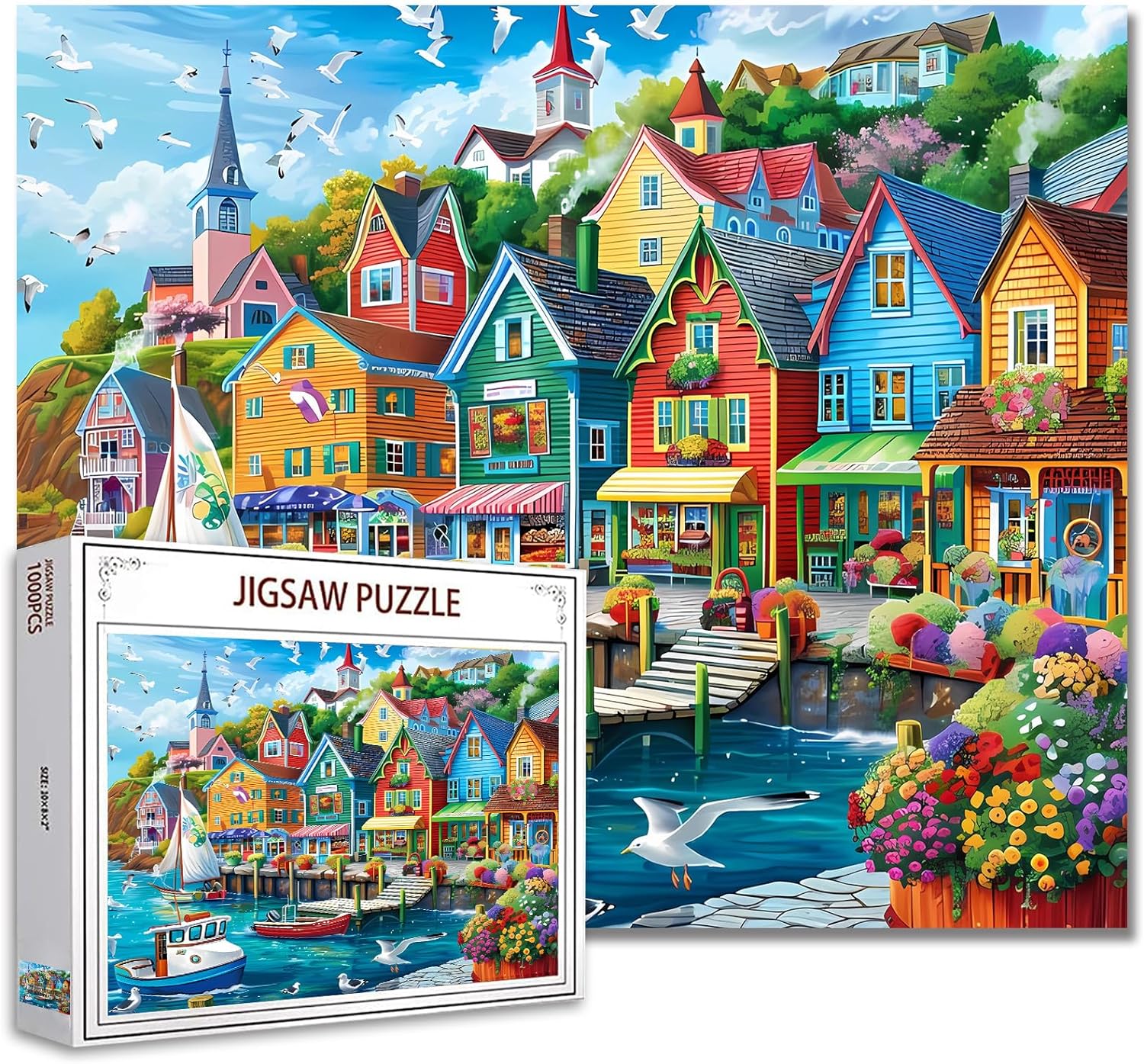Colourful Seaside Town Puzzle